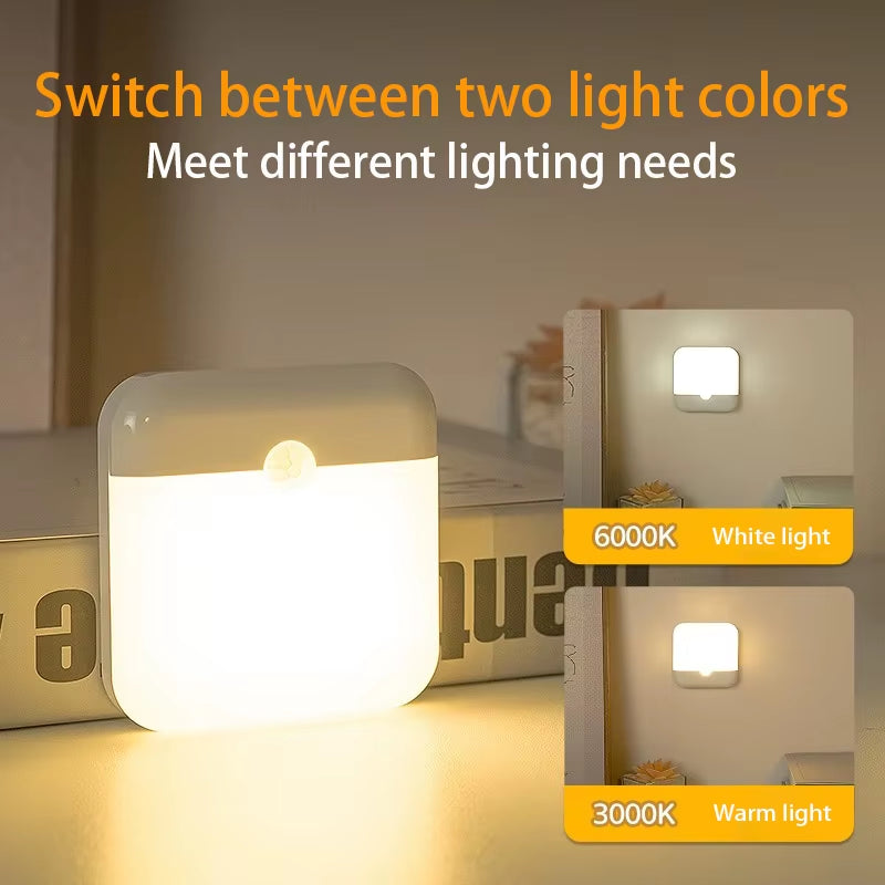 Wireless LED Motion Sensor Night Light - Rechargeable Type C