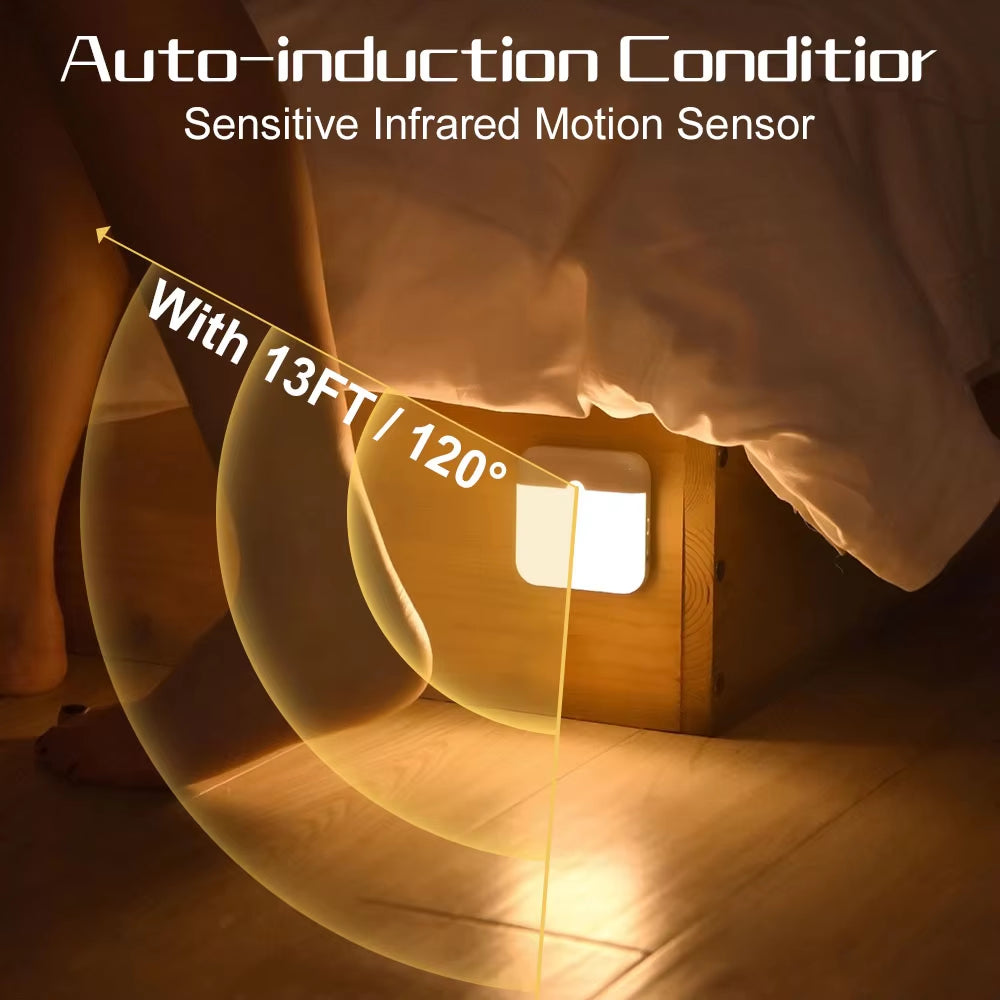 Wireless LED Motion Sensor Night Light - Rechargeable Type C