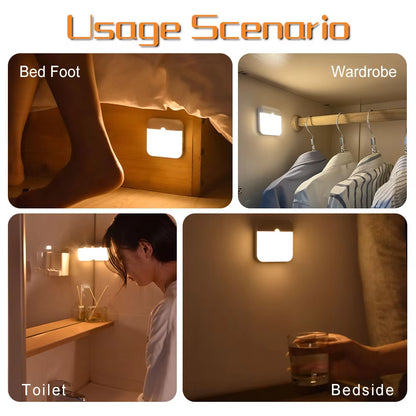 Wireless LED Motion Sensor Night Light - Rechargeable Type C